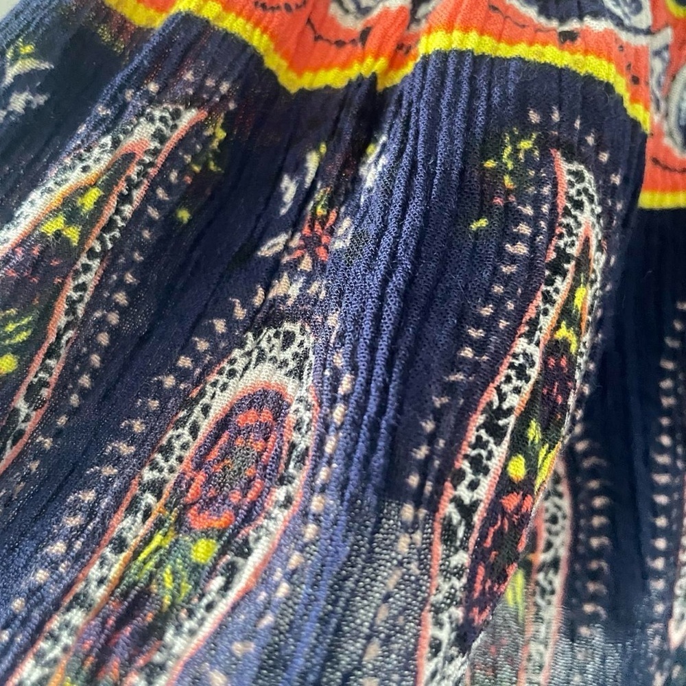Alya Boho Paisley Skirt Small Elastic Waist Pom Pom Hem Lined - Picture 6 of 8